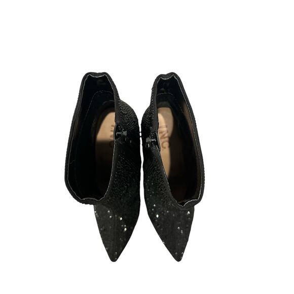 INC Women’s Black Rhinestone Ankle Boots Size 5 M 35 With Stiletto Heel - Picture 4 of 7